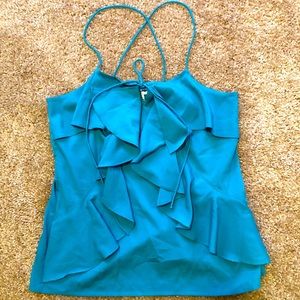 Banana Republic Teal Sleeveless Top w/ Ruffles